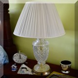 D06. Cut crystal lamp. 28”h - $64 